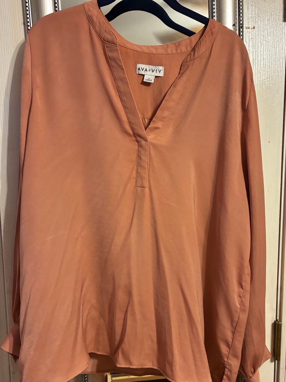 Ava & Viv Womens’s 1x business Casual Dusty Coral blouse
